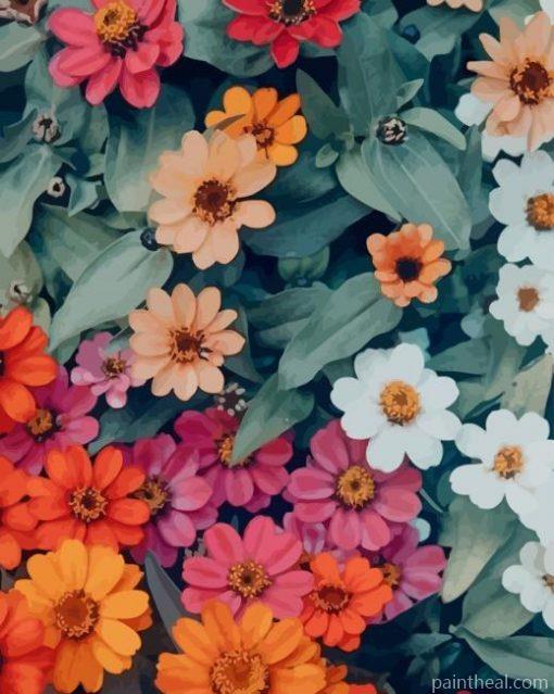 Colorful Mixed Daisies Painting By Numbers Kits