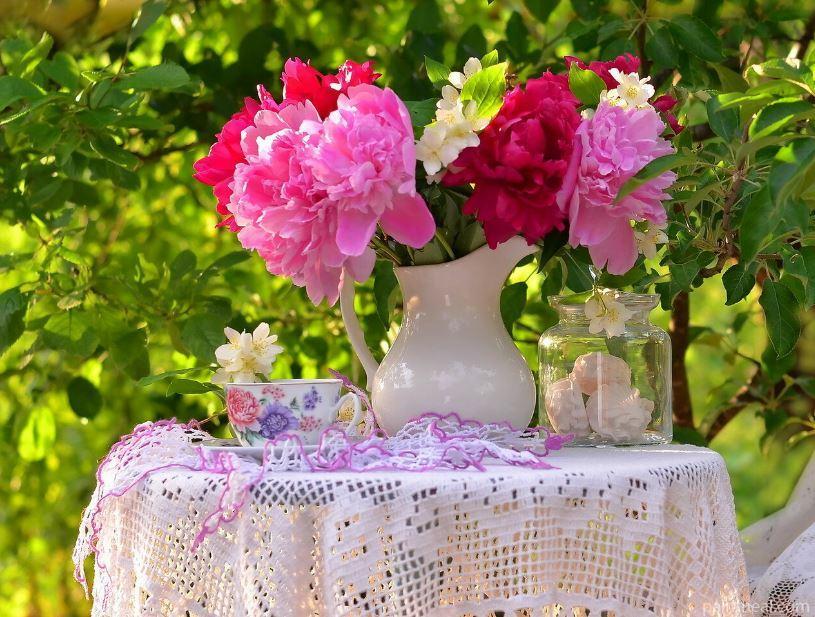 Purple Garden Roses Vase Painting By Numbers Kits