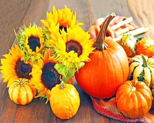 Sunflowers And Pumpkins Painting By Numbers Kits
