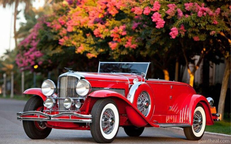 Antique Red Car Painting By Numbers Kits