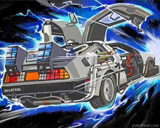 Delorean Car Painting By Numbers Kits