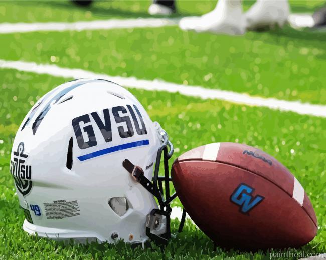 White GVSU Helmet Painting By Numbers Kits