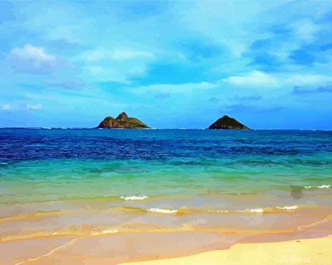 Lanikai Beach Hawaii Painting By Numbers Kits