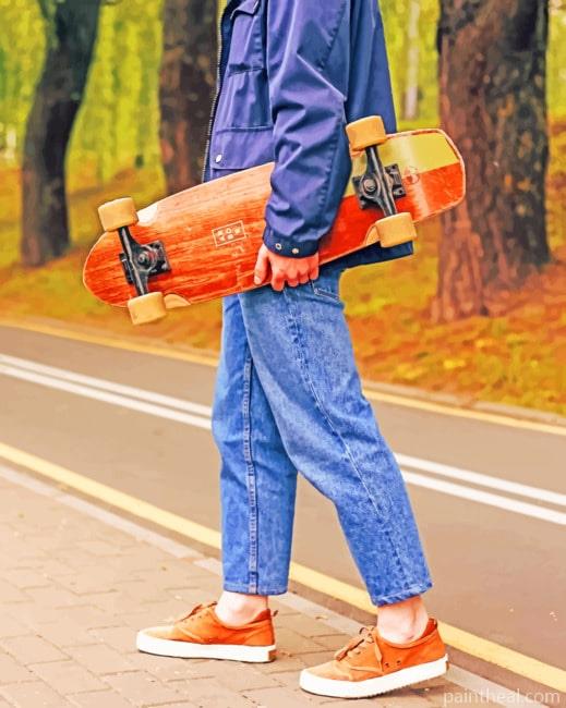 Man And Skate Painting By Numbers Kits