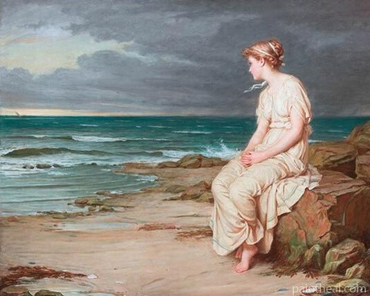 Lady Watching The Sea People Painting By Numbers Kits