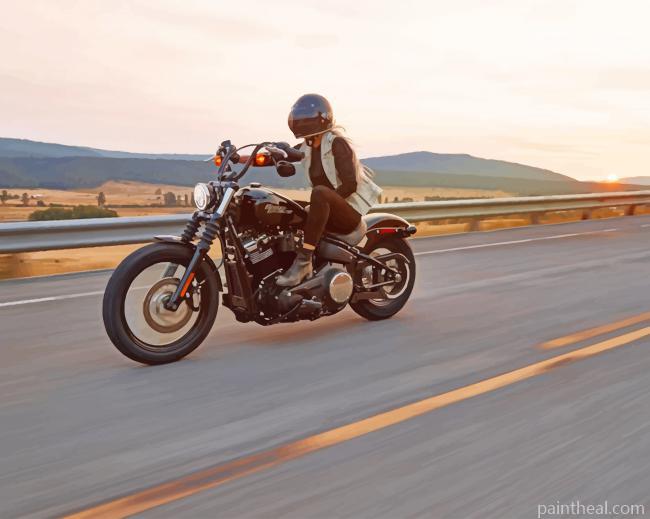 Motorcycle Riding Painting By Numbers Kits