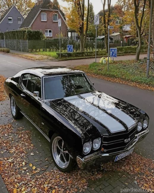 Black Chevrolet Chevelle Painting By Numbers Kits