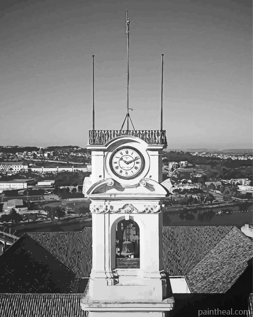 Black And White Coimbra University Painting By Numbers Kits
