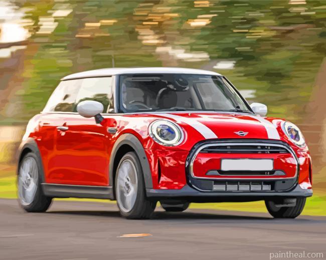 Red Mini Cooper Painting By Numbers Kits