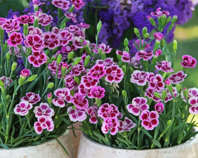 Aesthetic Carnations Flowers Painting By Numbers Kits