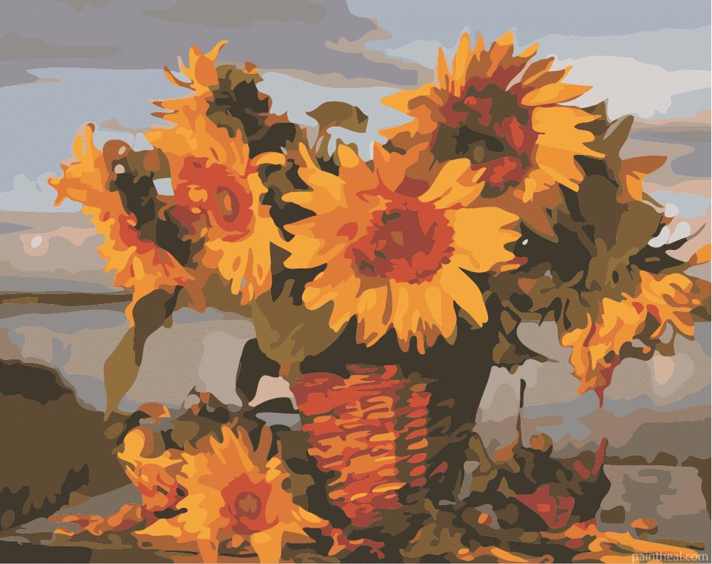 Sunflowers Basket Painting By Numbers Kits