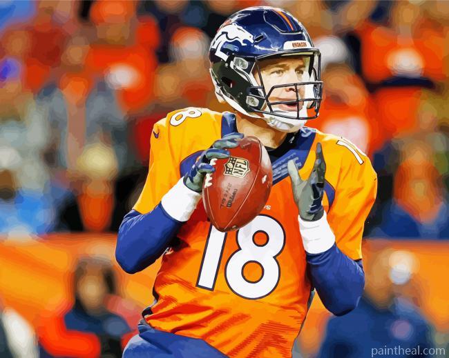 Peyton Manning Footballer Painting By Numbers Kits