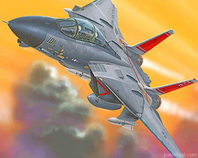 Flying F14 Airplane Painting By Numbers Kits