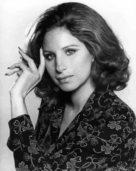 Black And White Barbara Streisand Painting By Numbers Kits