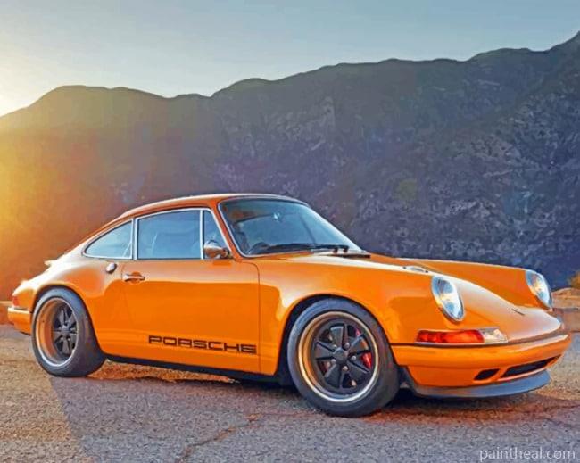 Orange Porsche 911 Painting By Numbers Kits
