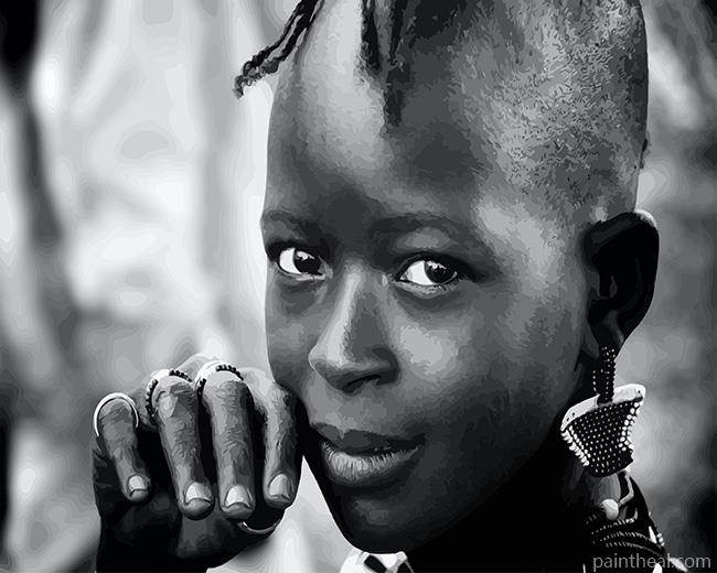 African kid NEW Painting By Numbers Kits