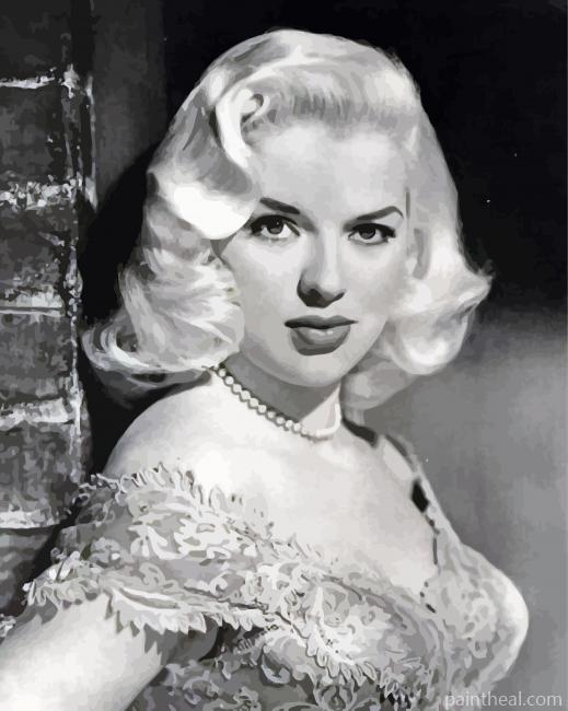 Black And White Diana Dors Painting By Numbers Kits