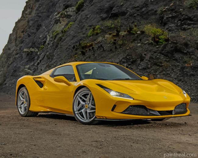 Yellow Ferrari F8 Spider Painting By Numbers Kits