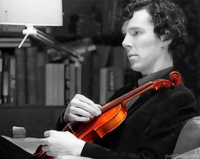 Sherlock Holmes Playing Violin NEW Painting By Numbers Kits