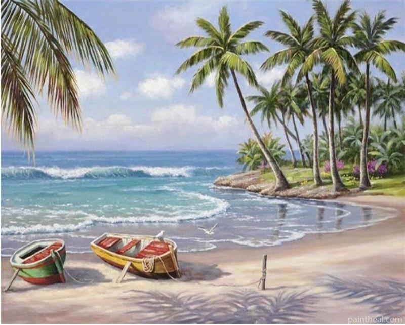 Boats Seaside Painting By Numbers Kits