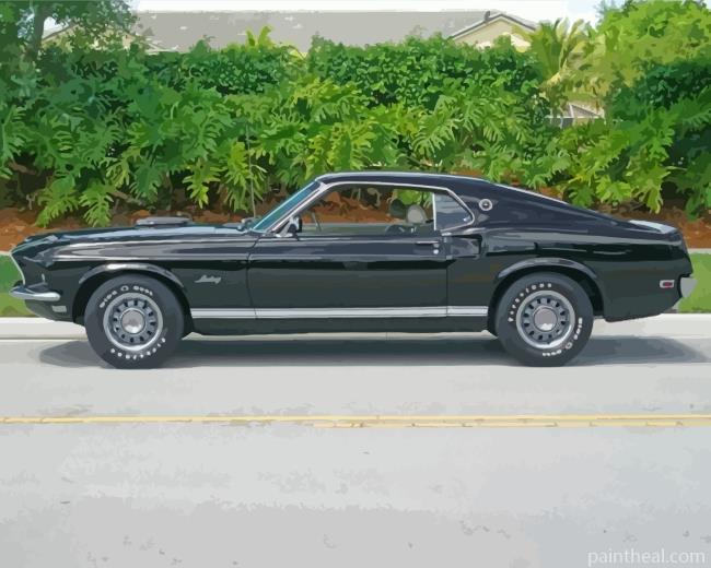 Black Ford Mustang Painting By Numbers Kits
