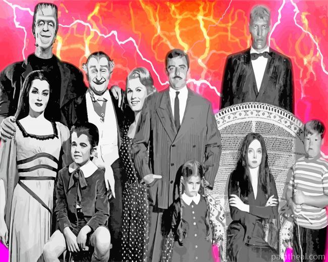 The Addams And Munsters Family Painting By Numbers Kits