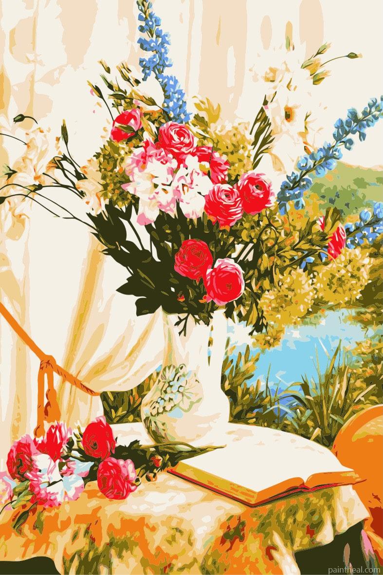 Vase Of Spring Flowers Painting By Numbers Kits