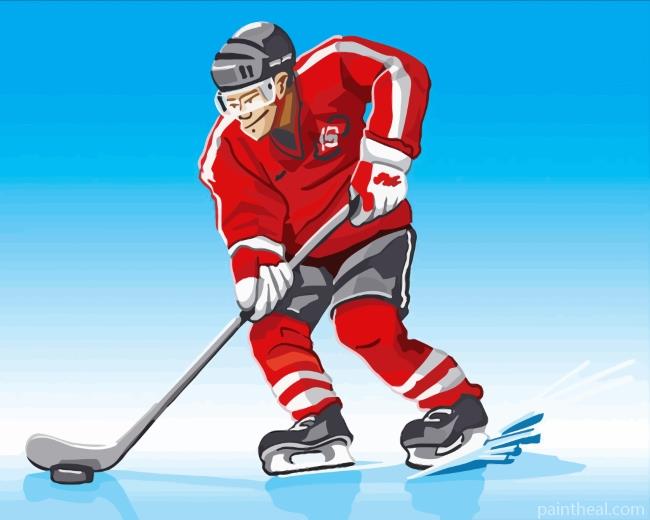 Ice Hockey Player Painting By Numbers Kits