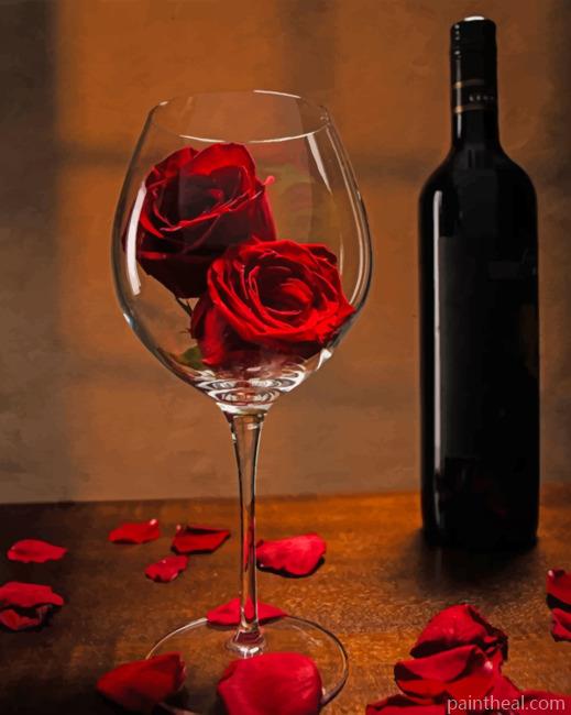 Red Rose In Glass Painting By Numbers Kits