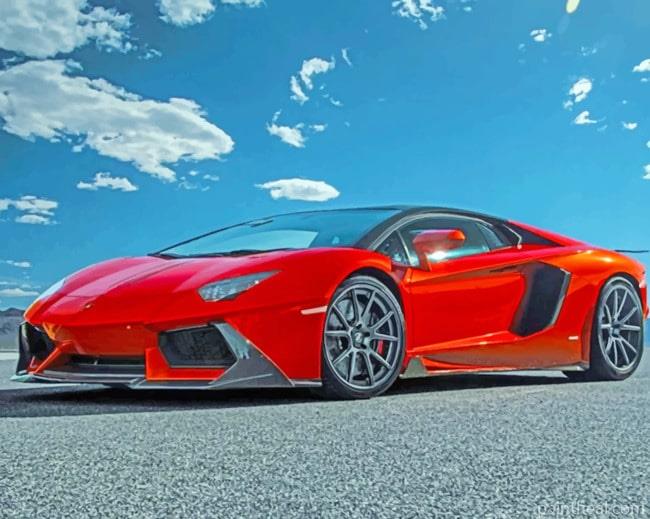 Red Lamborghini Painting By Numbers Kits