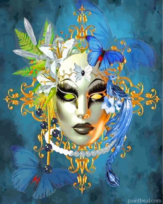 Female Venetian Mask Painting By Numbers Kits