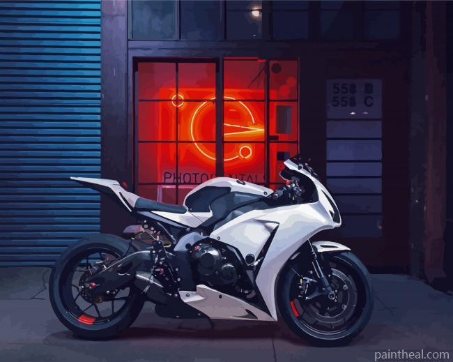 White Honda CBR 1000 RR Fireblade Painting By Numbers Kits