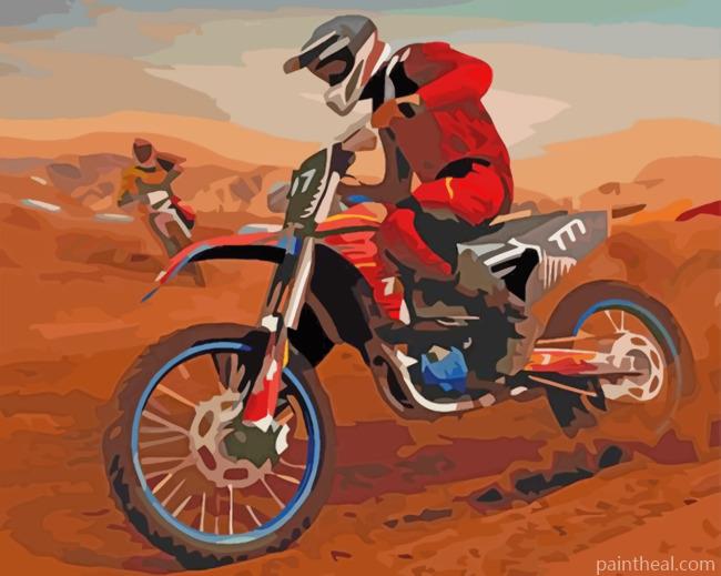 Motocross Man Painting By Numbers Kits