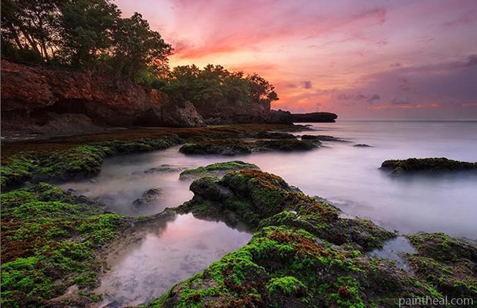 Tropical Rocky Beach Sunset Painting By Numbers Kits