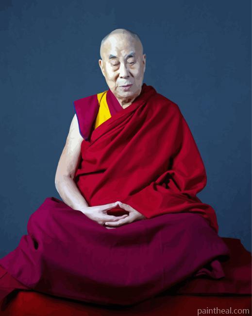 Spiritual Leader Dalai Lama Painting By Numbers Kits