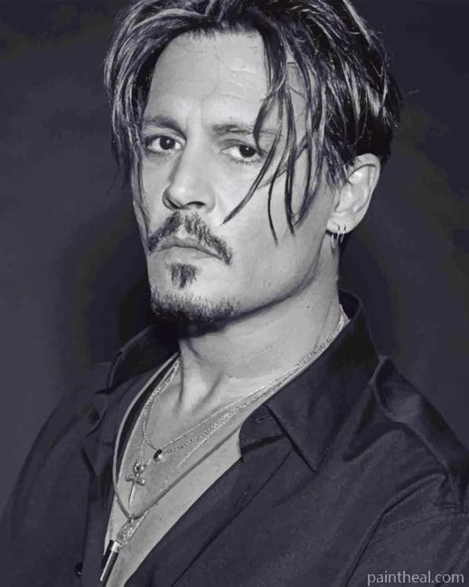 Johnny Deep Black and White Painting By Numbers Kits