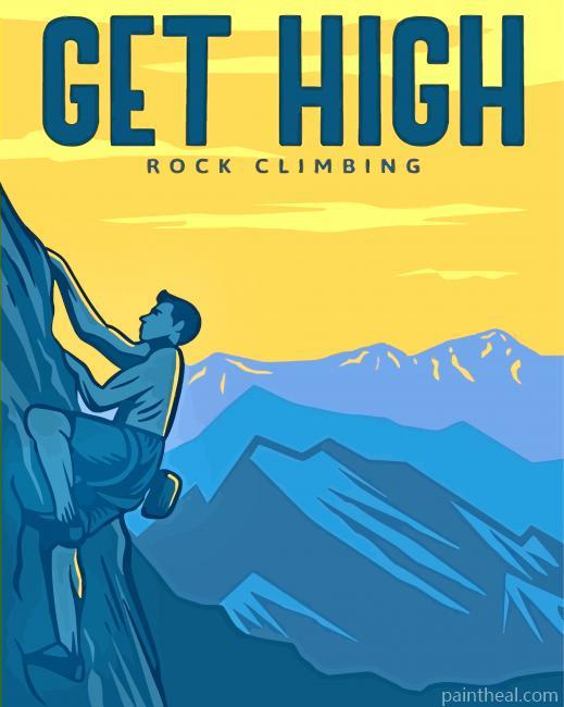 Man Climbing Rocks Painting By Numbers Kits
