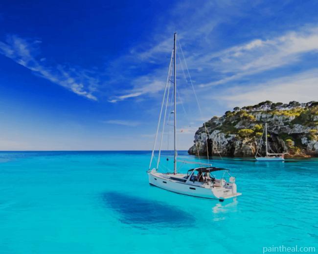 Sailboat In Ocean Painting By Numbers Kits