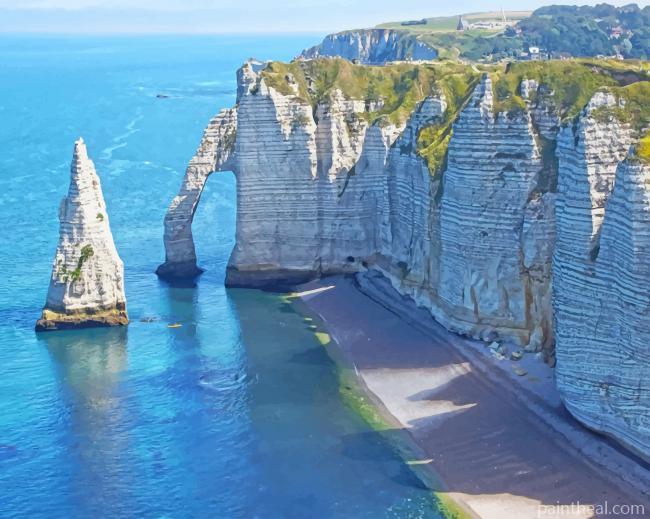 Cliffside Beach France Painting By Numbers Kits