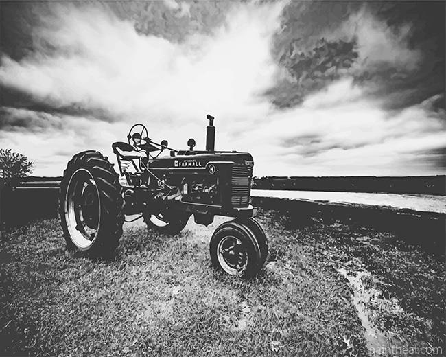 Black And White Tractor NEW Painting By Numbers Kits
