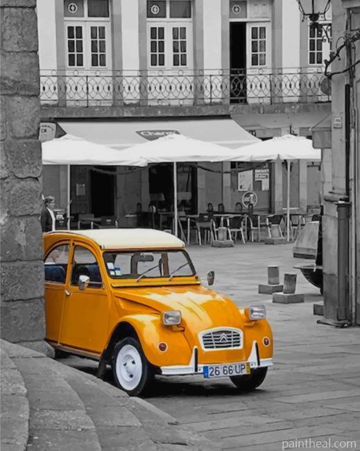 Yellow Vintage Car NEW Painting By Numbers Kits