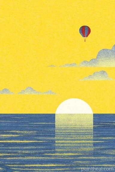 Illustration Sea Sunset Painting By Numbers Kits