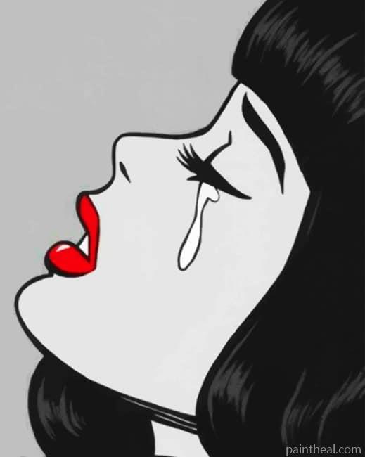 Black And White Crying Girl NEW Painting By Numbers Kits