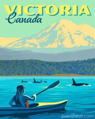 Woman On Kayak Painting By Numbers Kits