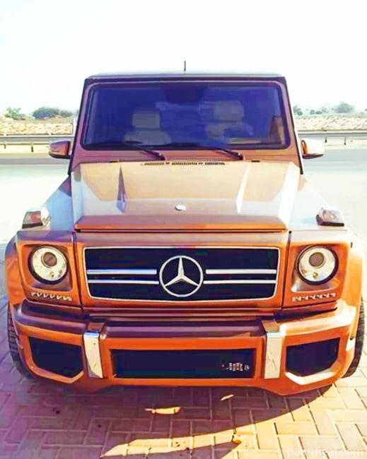 Orange Jeep Benz Painting By Numbers Kits