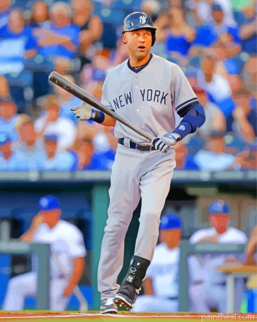 Derek Jeter Baseball Painting By Numbers Kits