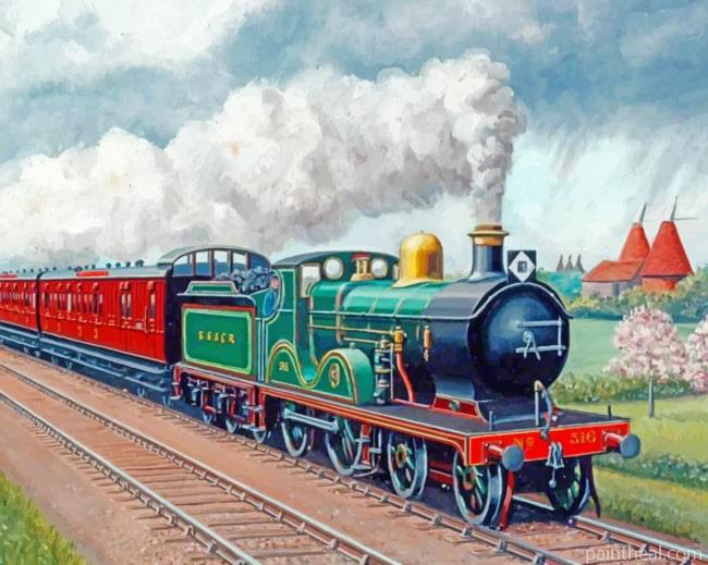 Old Train Railroad Painting By Numbers Kits
