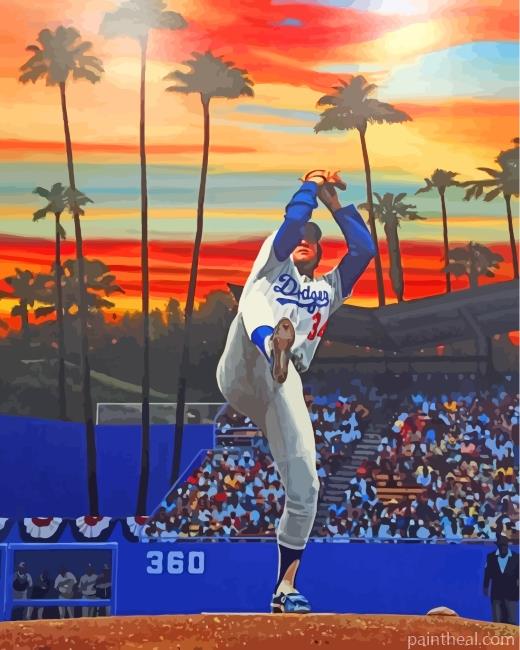 Baseball Dodgers Player Painting By Numbers Kits