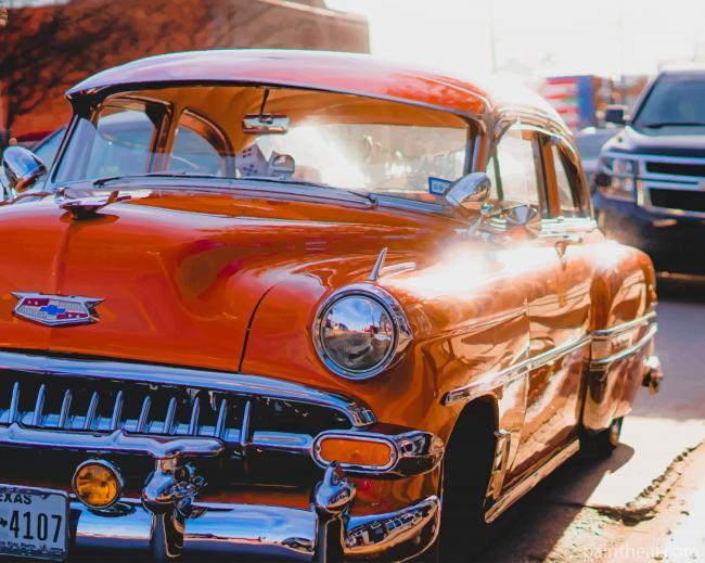 Antique Brown Car Painting By Numbers Kits
