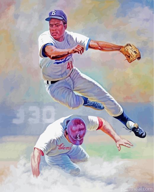 Jackie Robinson Dodgers Baseball Painting By Numbers Kits